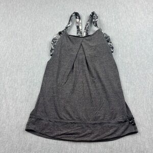 Lululemon Tank Top Womens 4 Gray Rest Less Built In Sports Bra Stretch Yoga Gym‎